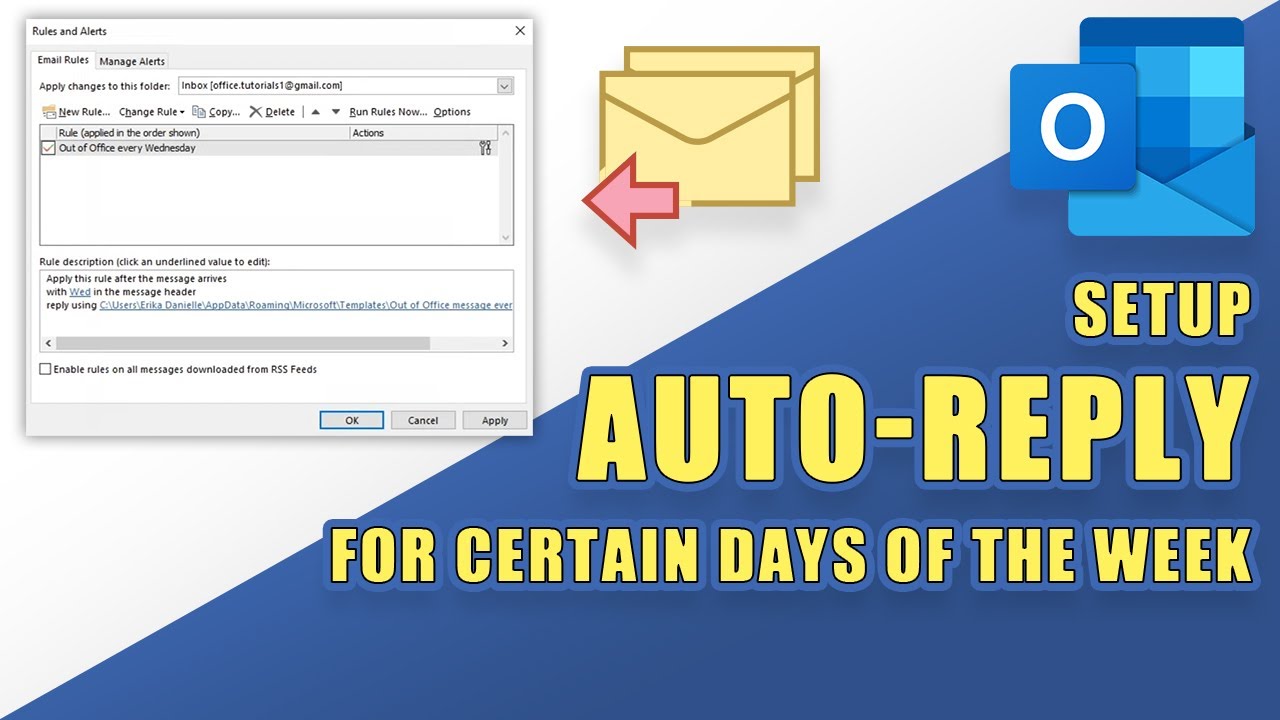 Plan ahead: Determine the specific days or periods when you need to set up an out of office auto-reply.
Use Outlook 2016's recurring appointment feature: Create a recurring appointment on your calendar for the days or periods when you'll be out of the office.